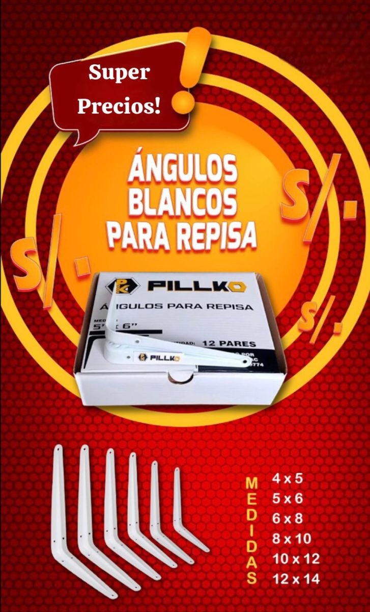 ANGULOS PARA REPISA BLANCO 6x8 