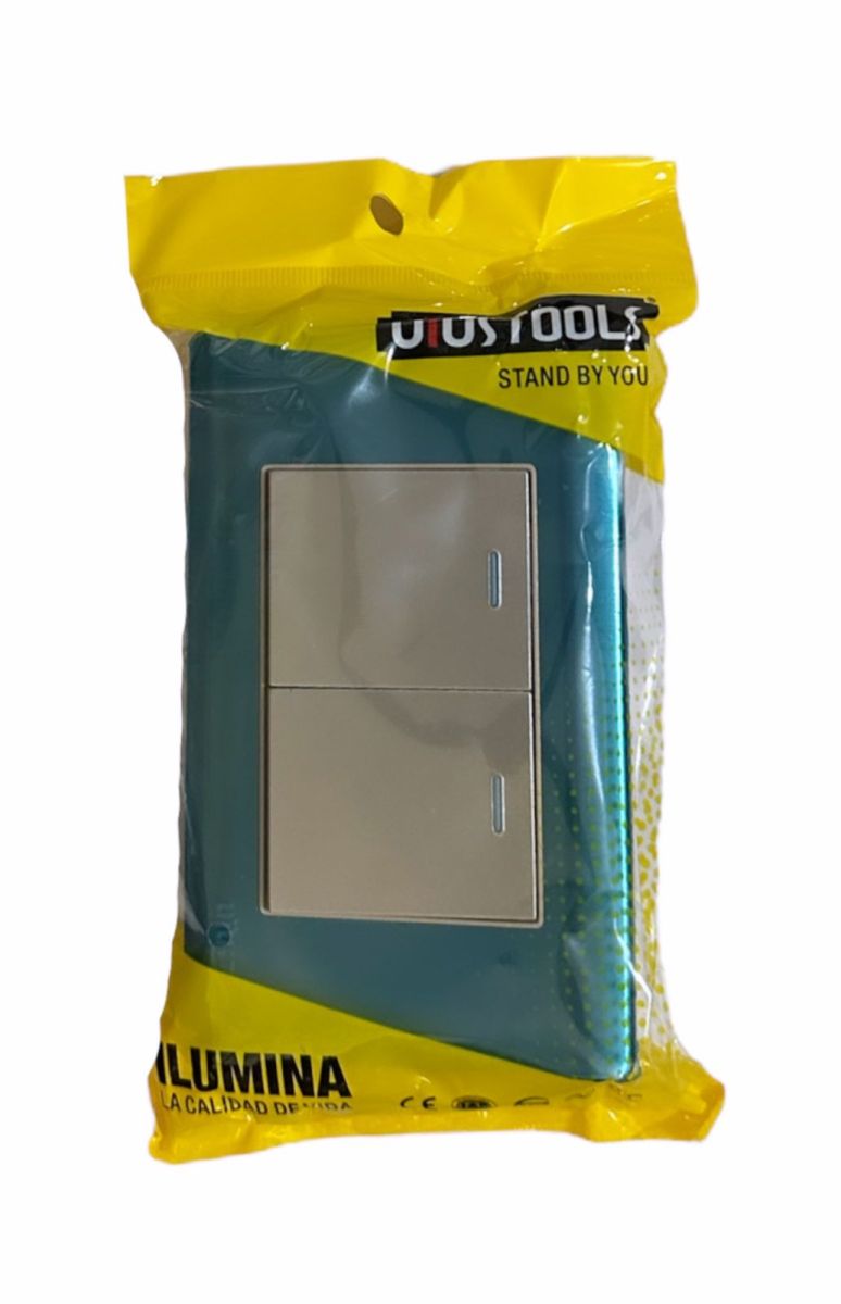 INTERRUPTOR DOBLE P/E ACERO C/CURVA UYU INT502U