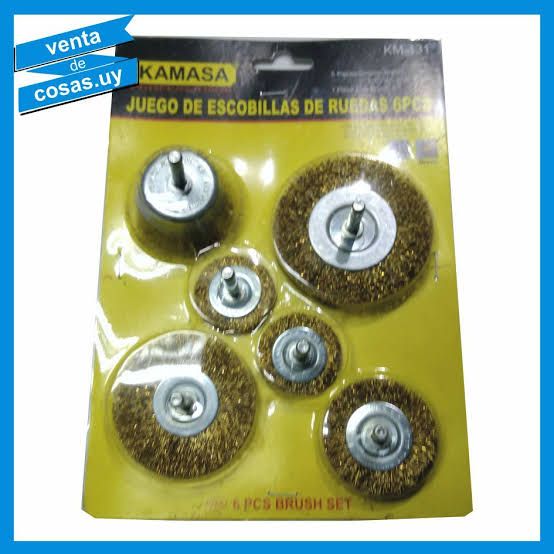 JUEGO DE ESCOBILLAS DE RUEDAS 6 PCS KAMASA