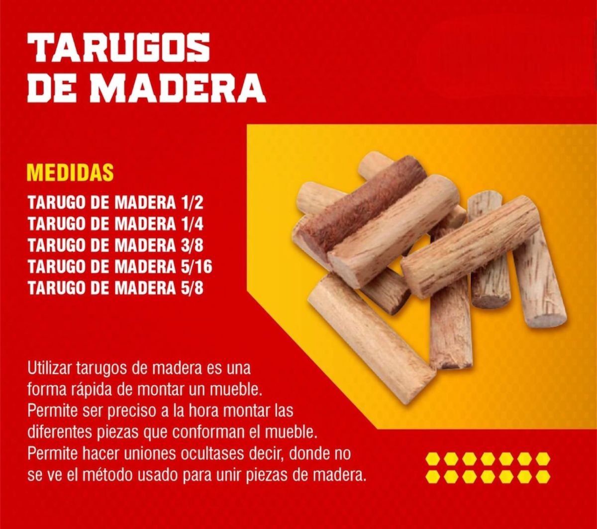 TARUGO DE MADERA - B - PULIDO - 1/4