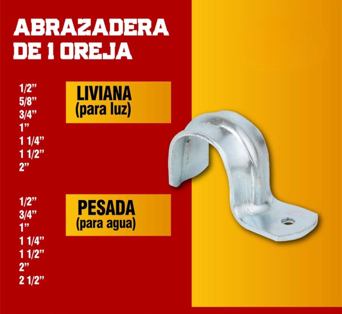 ABRAZADERA P/TUBO ZINC 2 C/1 L