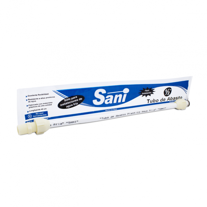 TUBO DE ABASTO PVC FLEXIBLE 1/2 X 1/2 SANI