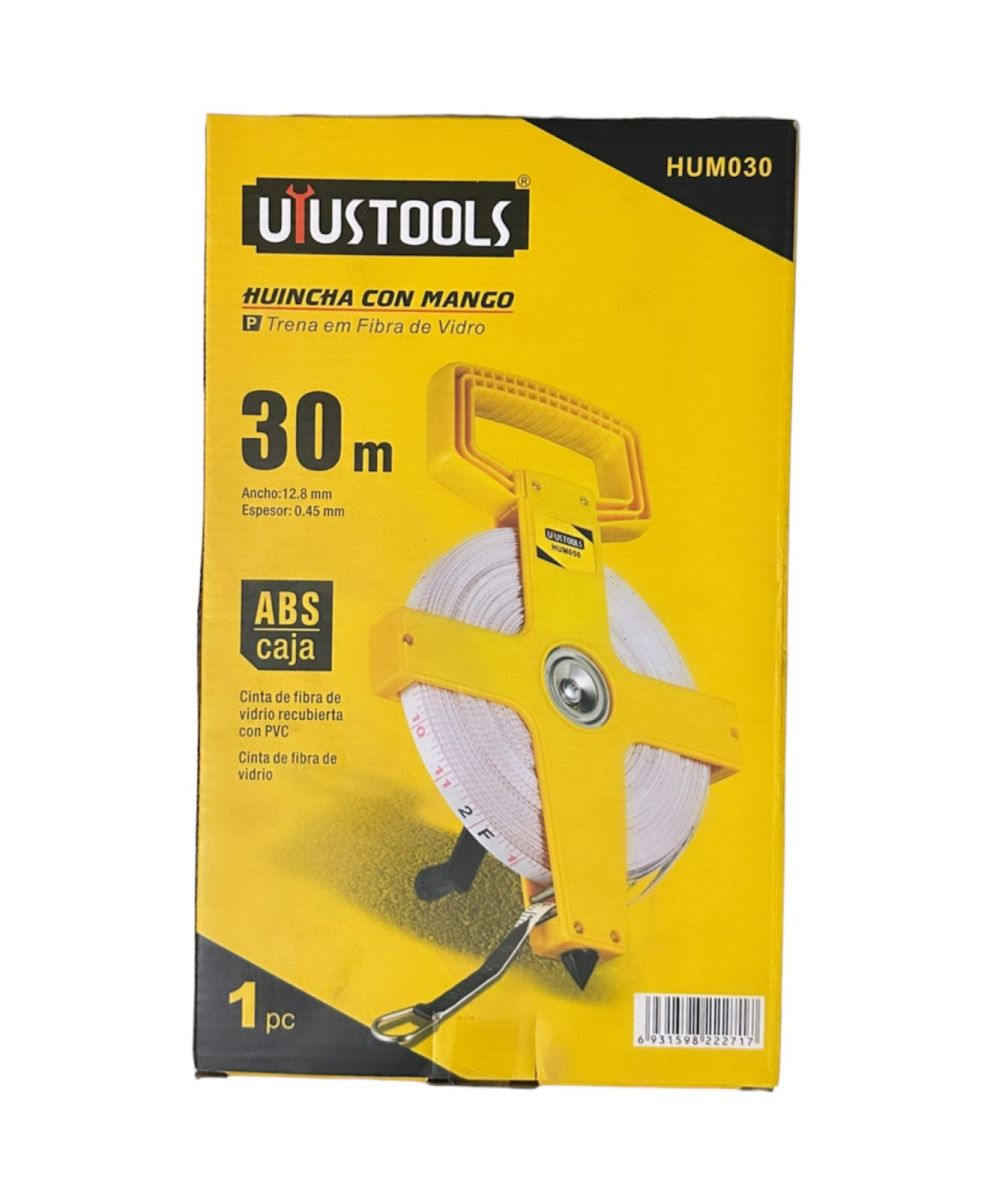 WINCHA AMARILLO CON MANGO 30MTS UYUST HUM030 