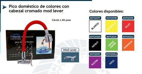 LLAVE PICO GANZO DOMESTICO PARED  NARANJA MOD LEVER