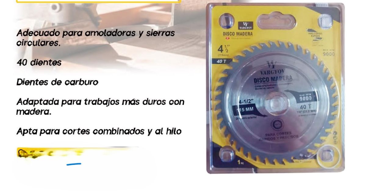 DISCO MADERA 180MM 7 X 40D VY 