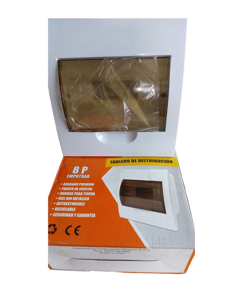 CAJA DE DISTRIB. CON TAPA/EMPOTRAR 8 POLOS ABATRON