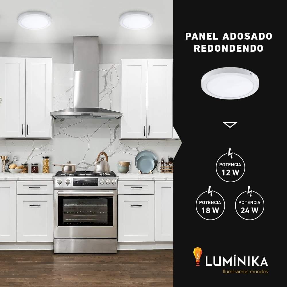 FOCO PANEL LED ADOSADO REDONDO 24W 60°K  LUMINIKA