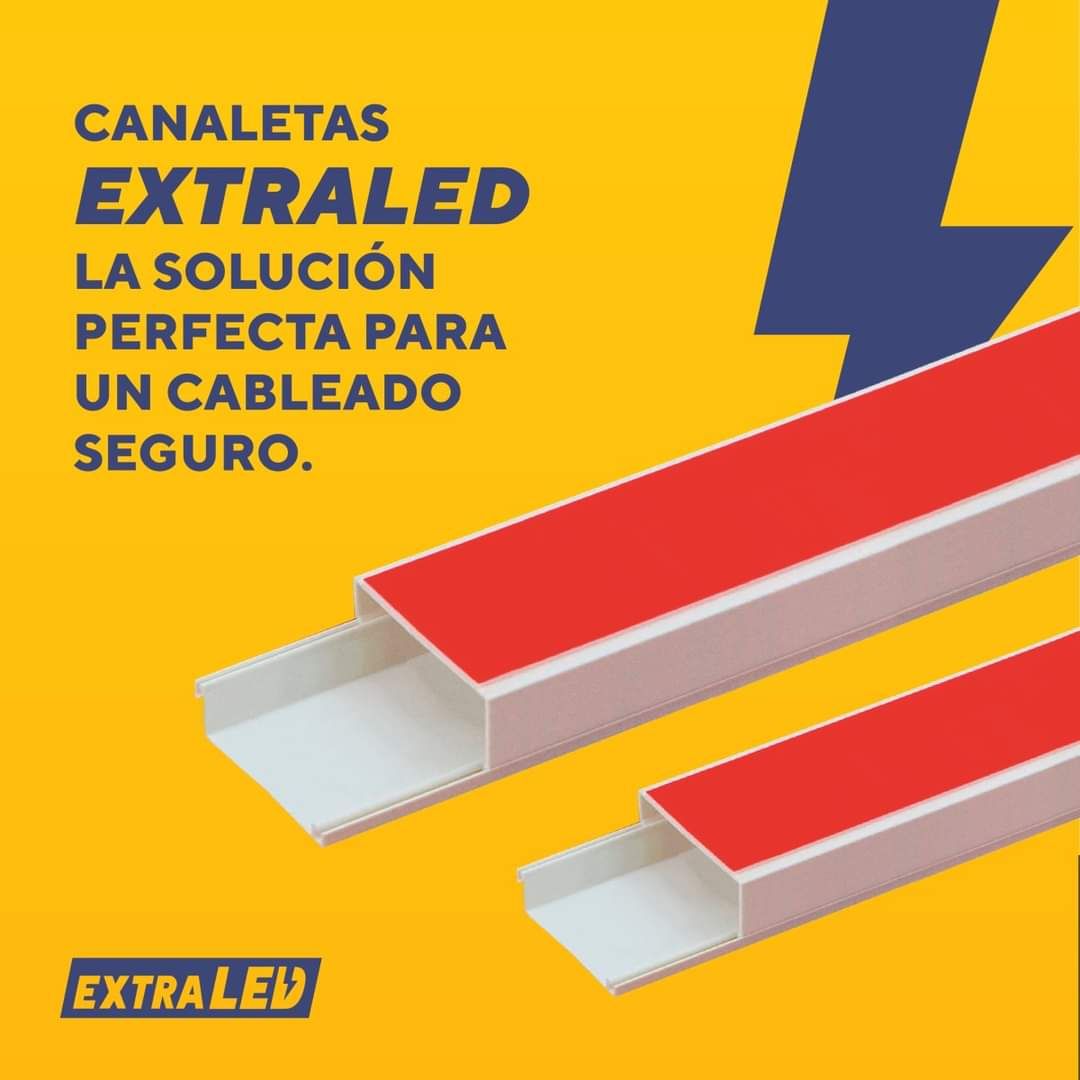 CANALETA PVC 10X20 C/ADHES. ROJO 50U EXTRALED