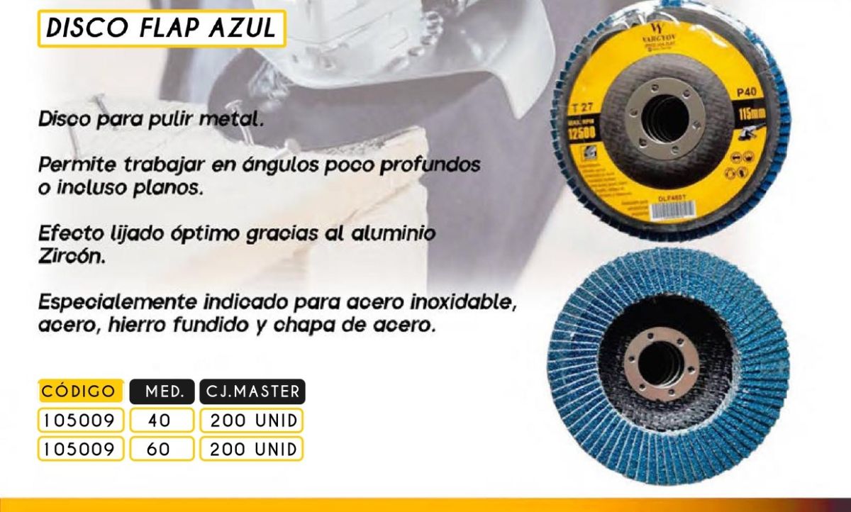 DISCO FLAP AZUL P/METAL 100 VY