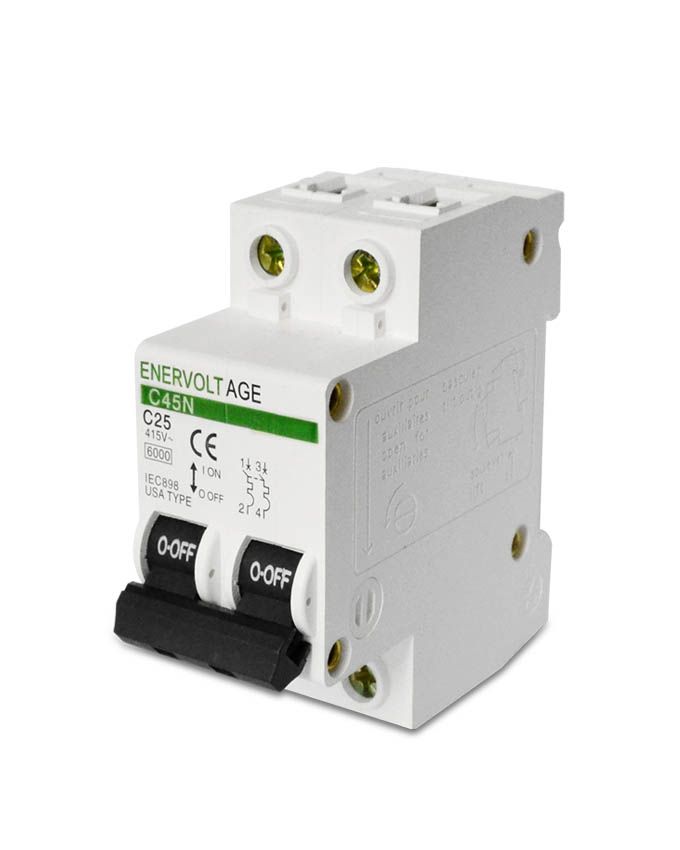 INTERRUPTOR TERMOMAGNETICO VERDE 2*20 A ENERVOLTAGE
