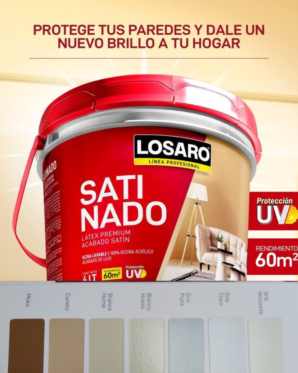LATEX SATINADO BLANCO HUMO LOSARO X GLN