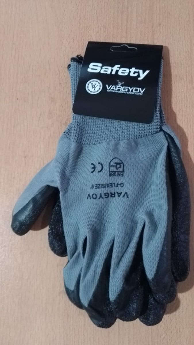 GUANTE ANTICORTE NYLON RECUB. LATEX SAFETY VY PLOMO