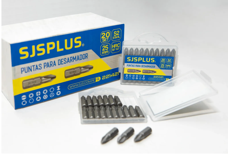 PUNTAS PARA DESARMADOR 25MM/PH2 20UN/SET SJSPLUS