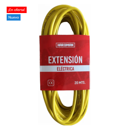 EXTENSION VULCANIZADA C/AMARILLO 15MT HARDMAN