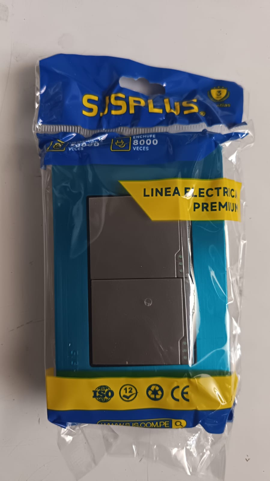 INTERRUPTOR CONMUTACION DOBLE C/ACERO SJSPLUS
